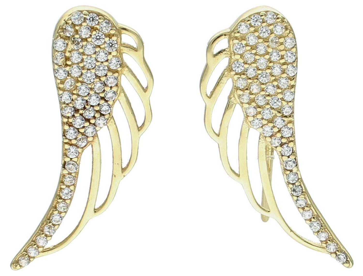 Kolczyki złote nausznice skrzydła z cyrkoniami pr 375, KL 4659 375.jpg